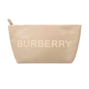 Burberry Pouch Cosmetic Makeup Case Tan Travel Toiletries Bag.